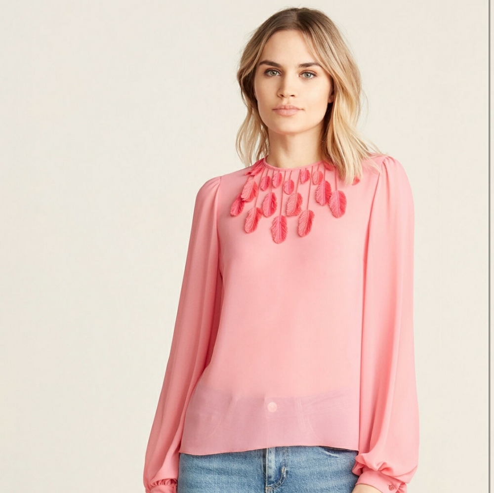 Giamba Pink Feather Blouse💗